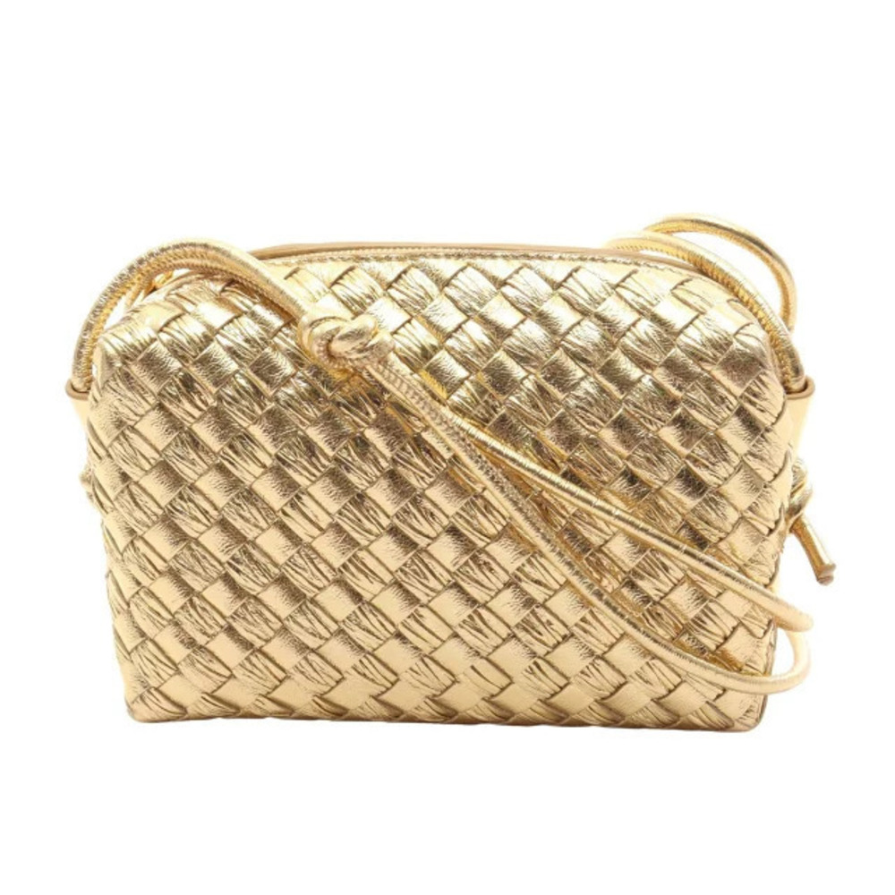 Bottega Veneta Intrecciato Loop Camera Bag Shoulder Leather Gold Tone